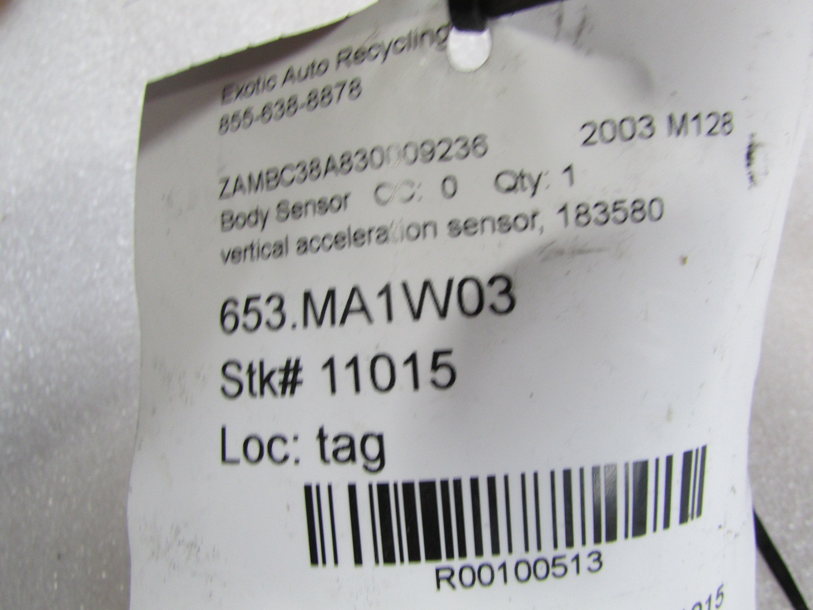 Maserati Coupe, Spyder, Vertical Accelerator Sensor, Used P/N 183580