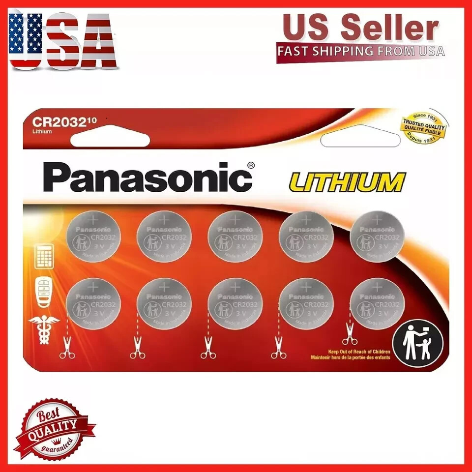 LOT 10-100 Panasonic LITHIUM BATTERY 3V CR2032 2032 BR2032 DL2032 Button Cell