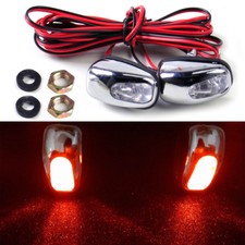 2pcs Universal Red Led Light Windshield Washer Wiper Jet Water Spray Nozzle