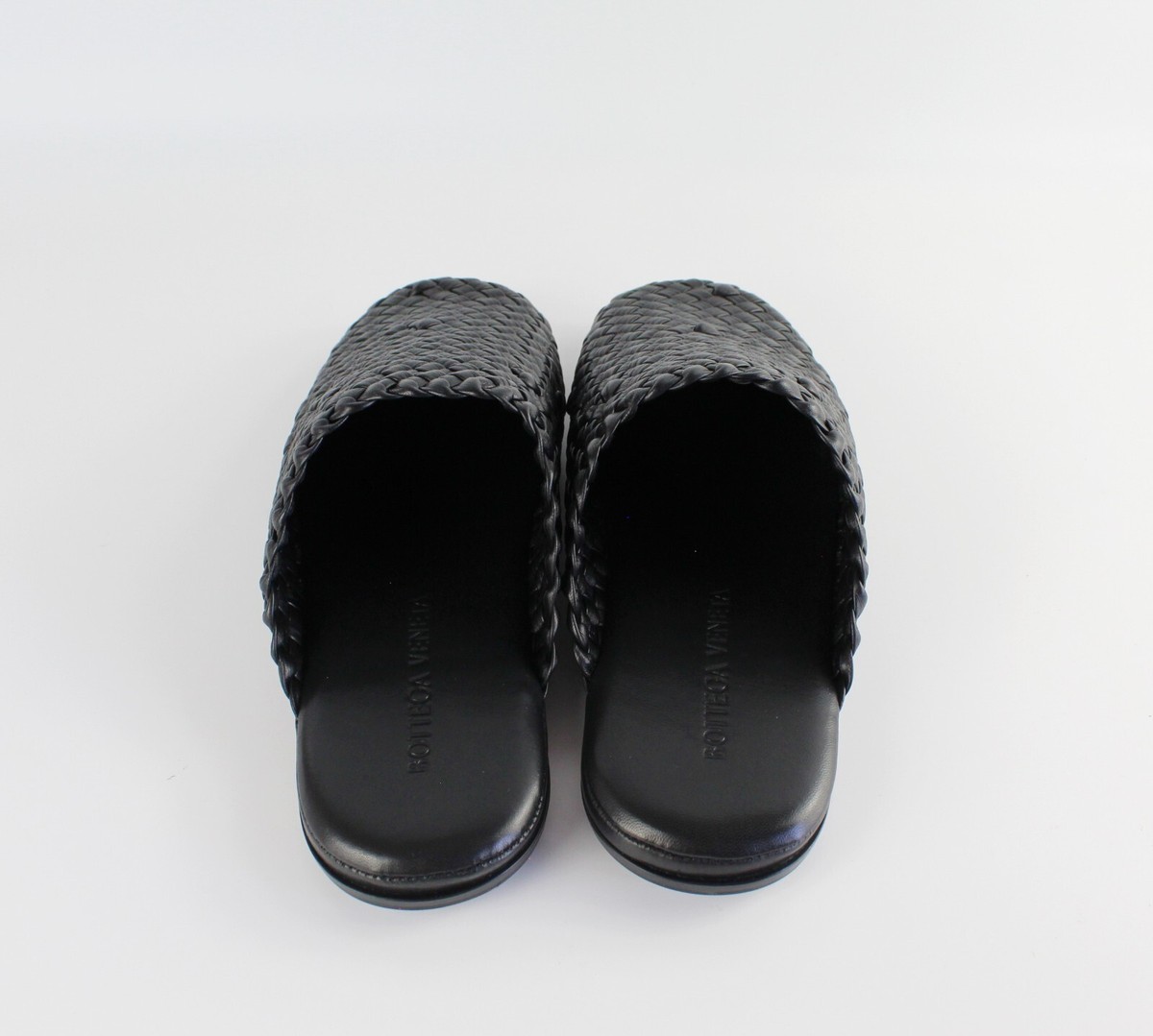 New BOTTEGA VENETA Intrecciato Woven Leather Mule, Black, EU41