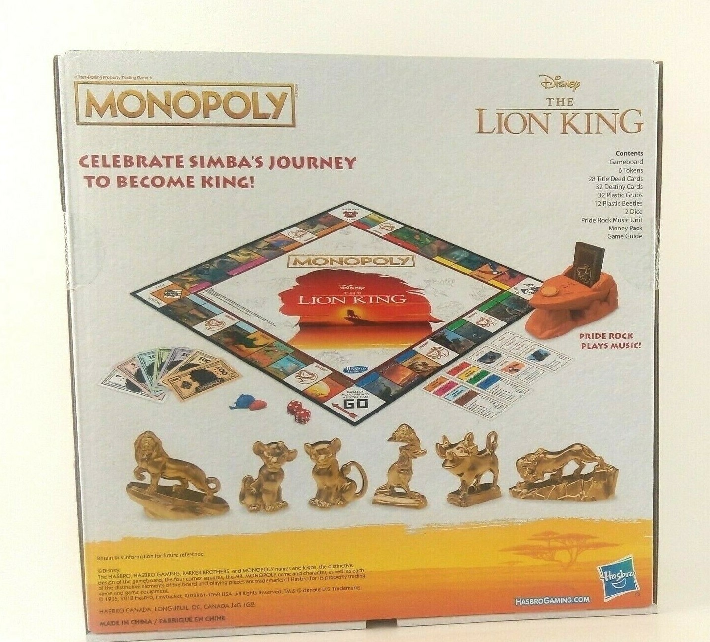 Disney The Lion King Edition Monopoly Family Board Game - New