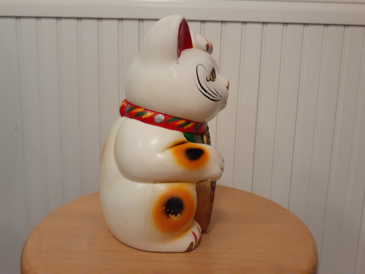 Vintage Japanese Maneki Neko Japan Lucky Cat Coin Bank 8.8 Vintage Japanese Maneki Neko Japan Lucky Cat Coin Bank 8.8