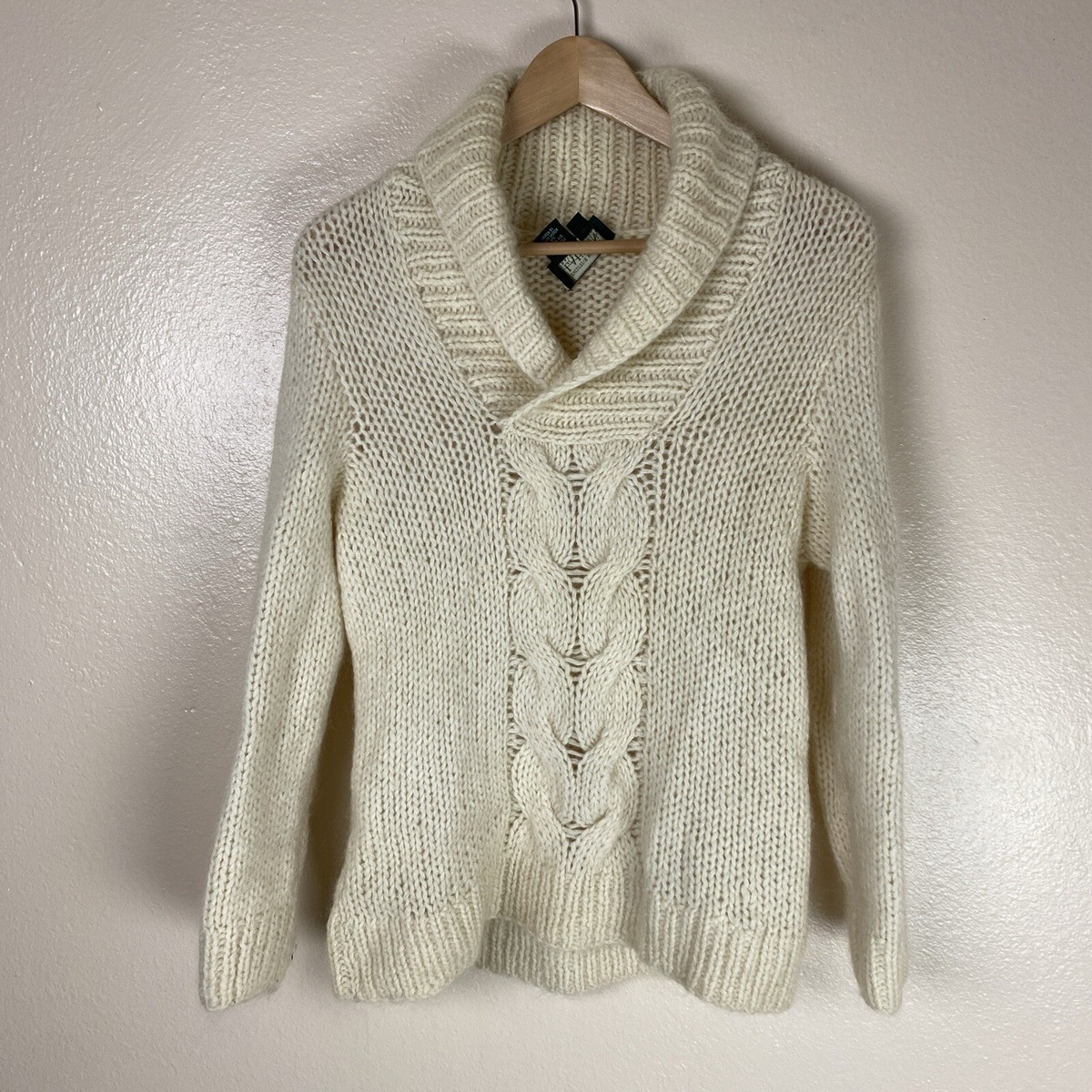 【louren】 low guage mohair knit pullover Lauren Ralph Lauren M HandKnit Wool Mohair Sweater White Fisherman