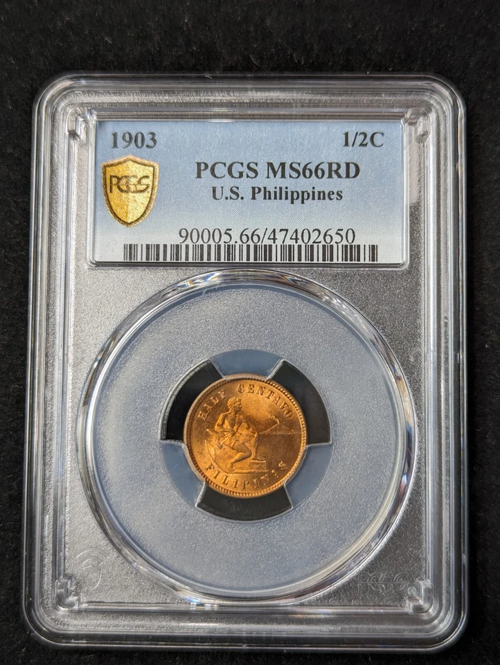 1903 Half Centavo PCGS MS66RD U.S. Philippines 1/2c 90005.66/47402650 - Image 2 of 4