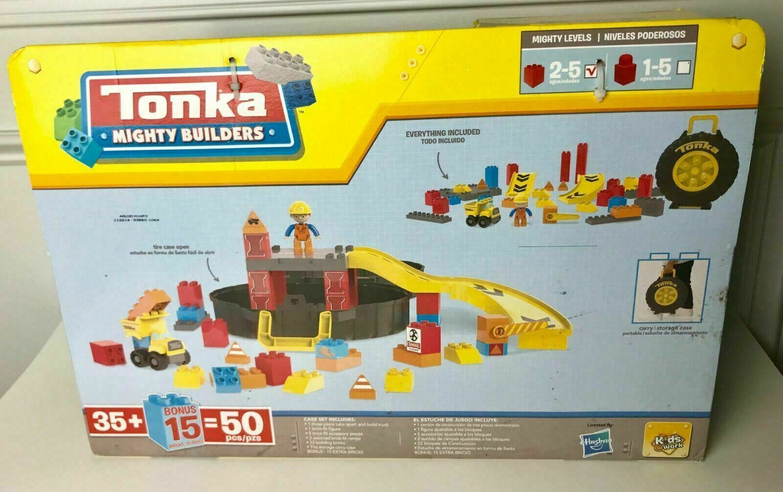tonka mighty builders deluxe construction tire case set