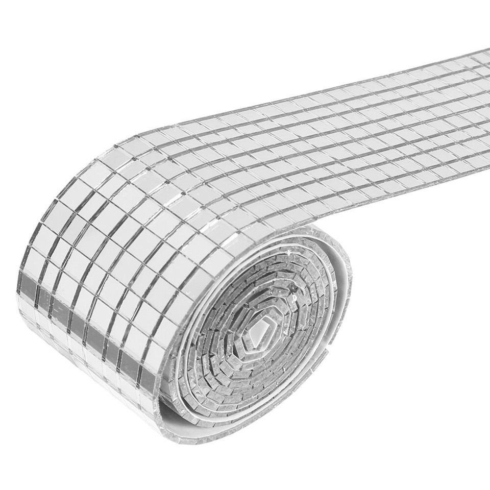 Mosaic Tile Stickers Square Mirrors Tiles Wall Reflective Decals eBay