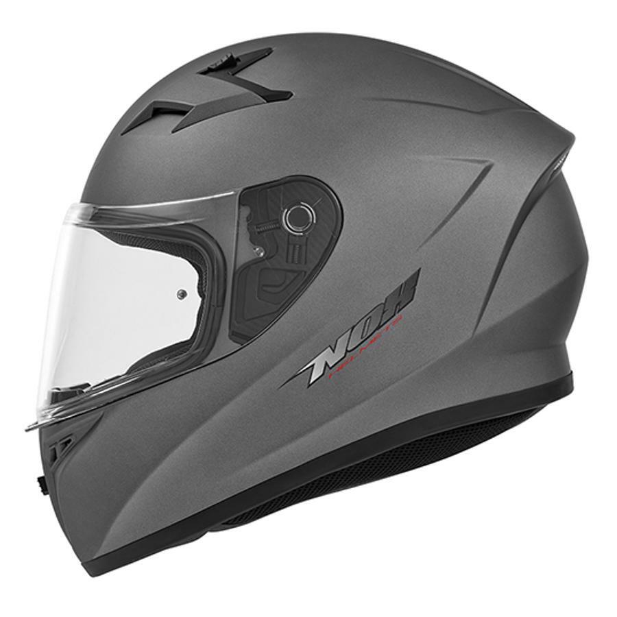 Casque moto intégral Nox N961 gris mat avec visière anti-rayures