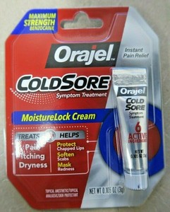 orajel moisturelock cold sore symptom treatment cream pain relief