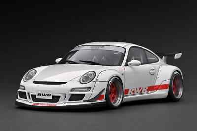 IG3254 Porsche RWB 997 GT3 White w/Red Stripes 1/18 Ignition Model