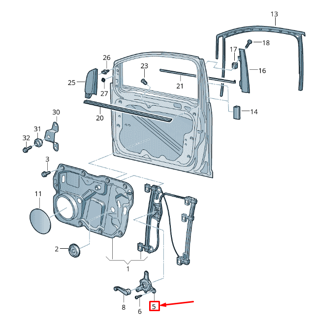 Unité d'entraînement de lève-vitre droit pour VW CADDY 2K MK3 2K0837040A