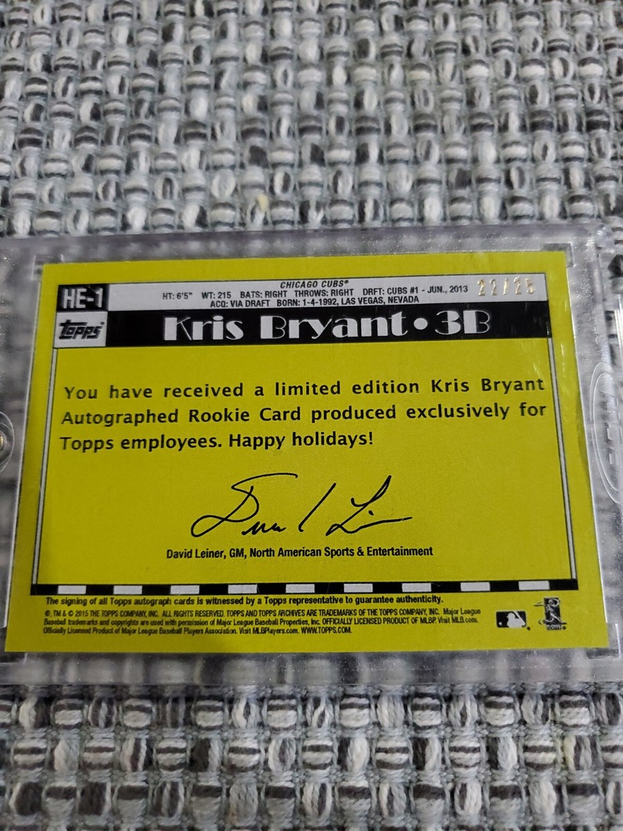 2015 Kris Bryant Limited edition Autographed Rookie Card | eBay