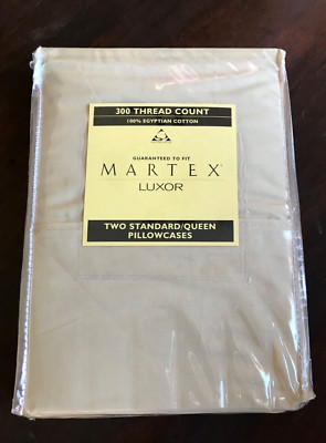 Set of 2 Martex Luxor Standard Queen Pillowcases 100% Cotton Mustard Yellow NWT