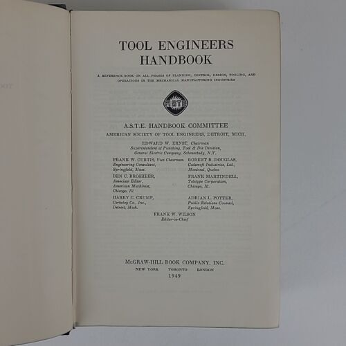 Werkzeugingenieure Handbuch von ASTE Vintage 1949 Erstausgabe - Bild 8 von 15