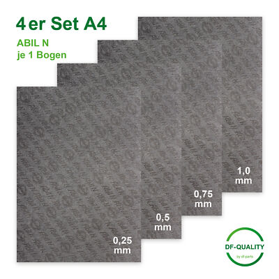 4 Bogen A4 Dichtungspapier Elring Abil N je 1 Stk. 0,25/0,5/0,75/1,0 mm SET 