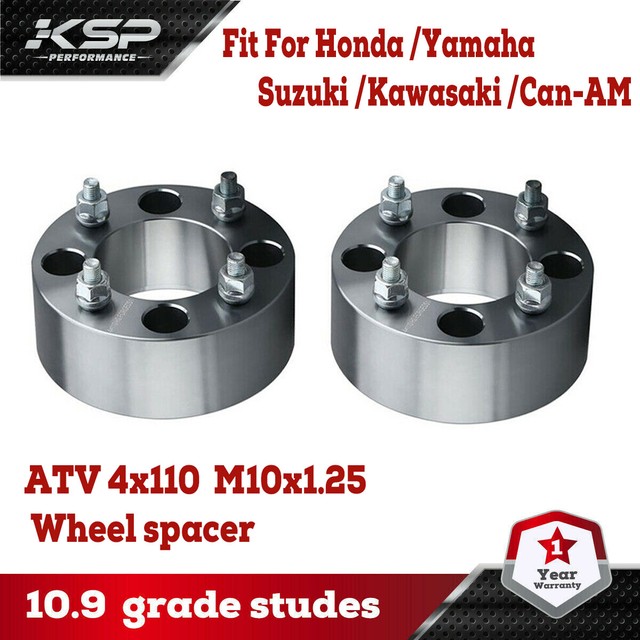 2Pcs 2" inch Wheel Spacers 4X110 10X1.25 For Yamaha Rhino Kawasaki