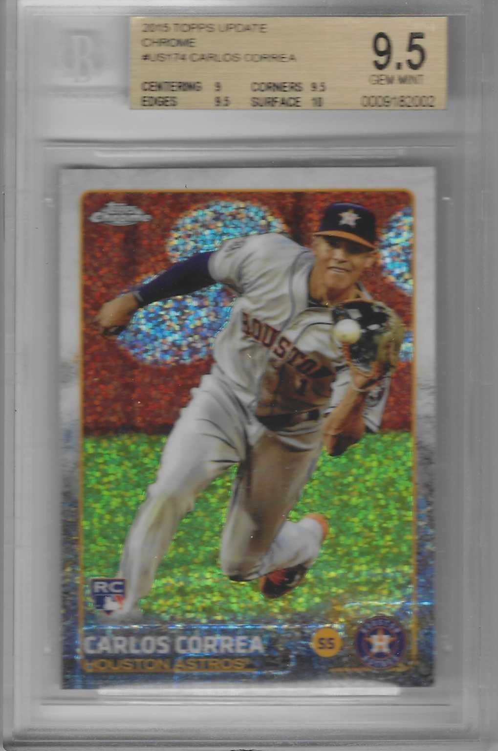 2015 Topps Chrome Update #US174 CARLOS CORREA Sparkle RC BGS 9.5 GEM MINT