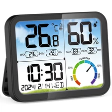 Weather Station Colorful Large Temperature Humidity Meter Home Thermometer Hygro