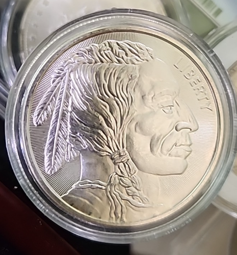 1 Troy Ounce Buffalo Coin .9999 Fine Silver #21 - Picture 3 of 6