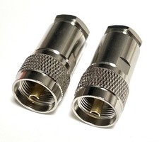 UHF Male PL259 Clamp Solder 2X LMR400 RG8 RG213 RF Connector USA High Quality