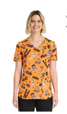 Scrubstar Women's Novelty Halloween Christmas Disney Print Nurse Scrub Top