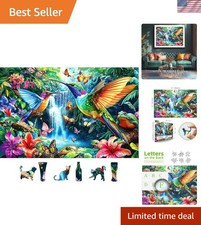 Lush Tropical 500-PC Jigsaw Puzzle with Waterfall Scene - Family Fun Activity