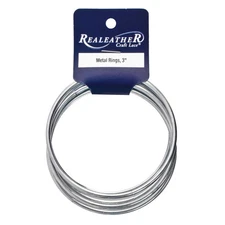 Realeather Crafts Zinc Metal Rings, 3-Inch, 6-Pack (BRI-03-06), Silver