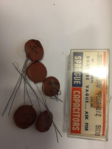 12MMF 7500V SPRAGUE 75GA-Q12 DISC CAPACITOR 5 PCS NOS - 第 1/1 張圖片