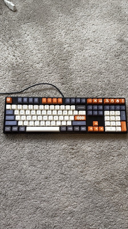 Mechanical Wired USB Full-Size QWERTY English Keyboard Black Gray White Orange