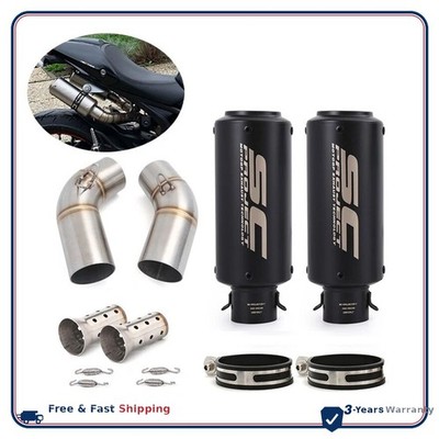 Slip for Ducati Monster 696 796 795 1100 Exhaust System Mid Pipe Carbon Muffler