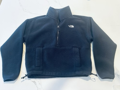 #ad The North Face Reset Sherpa Fleece Navy Blue Cropped 1 2 Zip Pullover XS $30.00