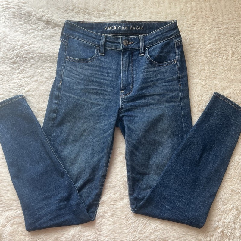 American Eagle Next Level Stretch Women’s Skinny Jeans Size 0 Short Dark Wash