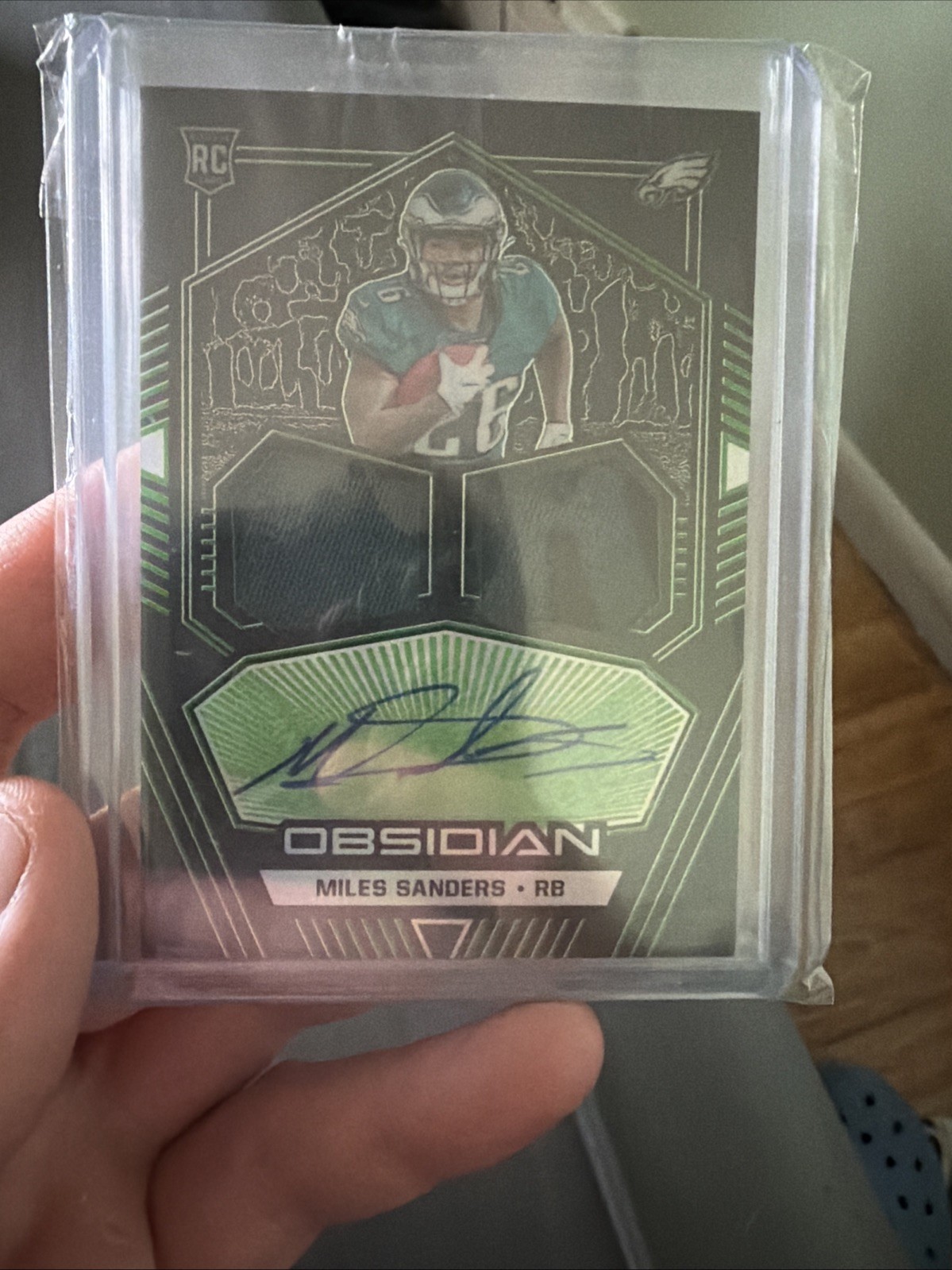 2019 Panini Obsidian Miles Sanders #RJI-MSA Rookie Jersey Ink Auto /50