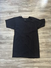 Vintage 80s Screen Stars T-Shirt Large Black Blank USA Cotton Single Stitch