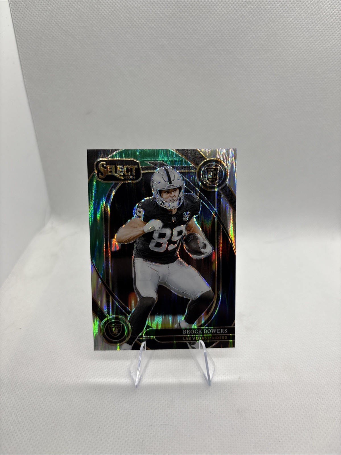 2024 Panini Select Football Brock Bowers #222 Rookie Black & Green Shock Prizm