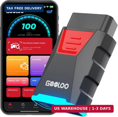 GOOLOO DS100 OBD2 Scanner Bluetooth, Wireless All System OBD2 Scanner Diagnostic
