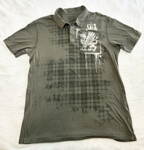 Retrofit Men’s OD Green ‘94 Griffin’ Graphic Design Short Sleeve Polo Shirt, XL