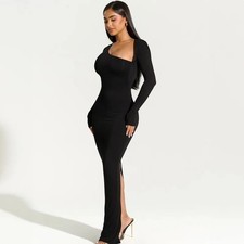 Ladies Sexy Dress Party Cocktail Long Bodycon Top Dress Size 10 12 14