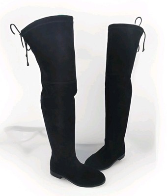 Damen Stiefel Größe 5 Office London Schwarz Wildleder Overknee Flats Damen EU 38