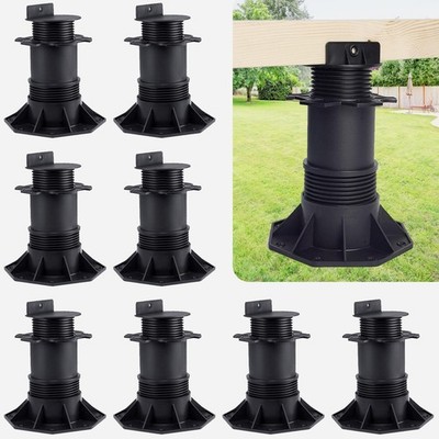 8 Packs Adjustable Deck Support Deck Blocks Plastic Pedestal Paver, Shed Foun...