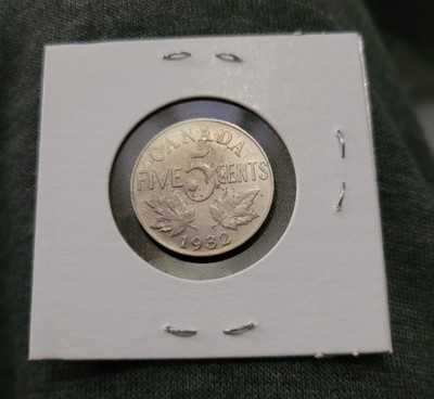 1932 Canada Far 2? Near S? 5 Cent Coin, AU real Nice Example Make Offer 