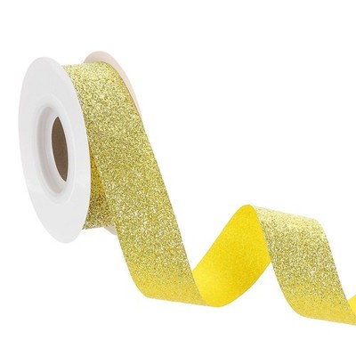 Glitzerband 1x10 Yard für Geschenkverpackung, Schnittrand, Gold glänzend