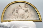 Vintage Lunette Shaped Devotional Painting the Coronation of the Virgin Mary — photo 2