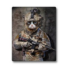 Tactical Cat Sticker, Funny Feline Operator Decal for Laptops Indoor Use