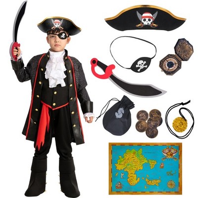 Kids Boy Captain Pirate Halloween Trick or Treat Themed Party Dress Up Costume