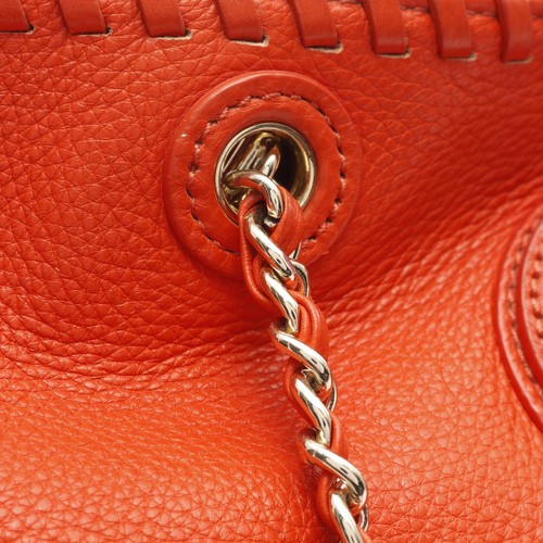 Tory Burch MARION SMALL E/W Tote Chain Shoulder Bag leather Red Used Women - Picture 7 of 10