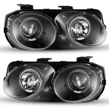 Black Halo Projector Headlight Set With Clear Lens For 1994-1997 Acura Integra