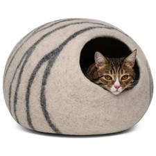 MEOWFIA Premium Cat Bed Cave Medium 100 Merino Wool Beds for Cat - Medium Size
