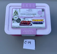 New FreshBox  Food Storage Containers Pink. Set Of 3. High Borosilicate Glass