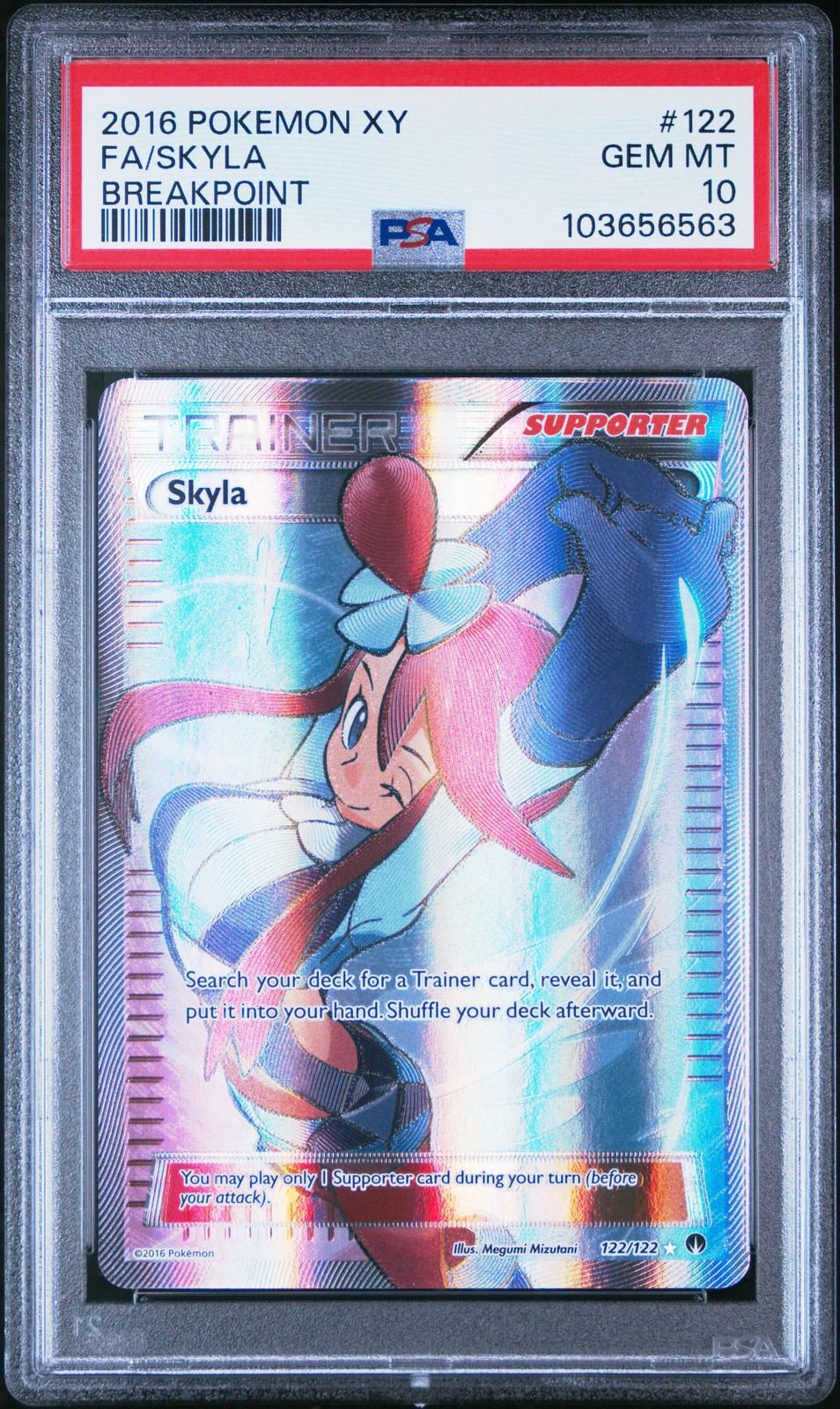 2016 POKEMON XY BREAKPOINT #122 FULL ART/SKYLA PSA 10