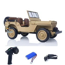 US Stock 1/14 2.4GHZ RTR Open-top Military Car HG4 58 2Speed RC Off Road Vehicle